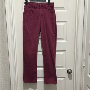 NYDJ Straight Leg Jeans in Rich Burgundy